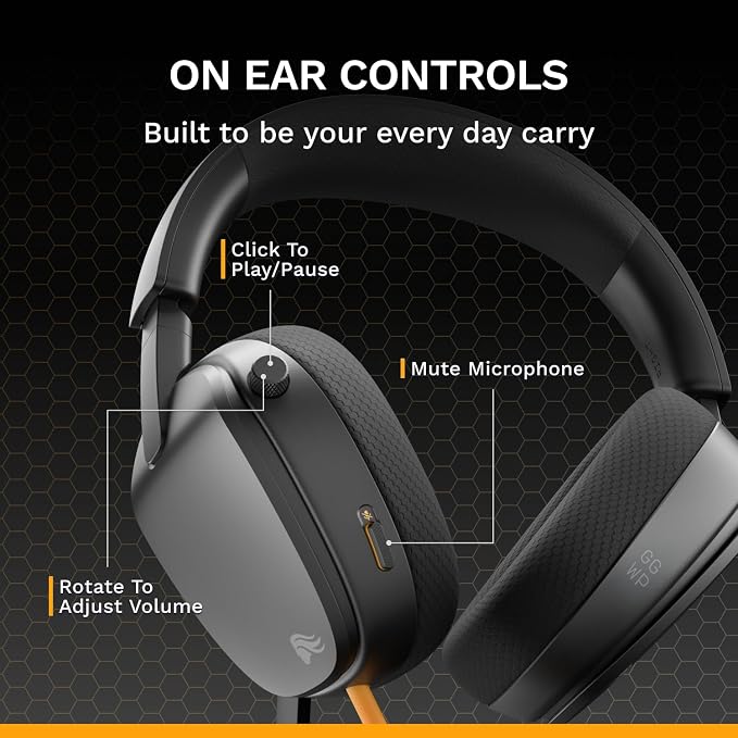 GLORIOUS GHS Eternal - Stereo Gaming Headset for PC, PS5, PS4, Xbox, Switch - Custom Tuned Angled Drivers, Adjustable Crystal Clear Detachable Mic, 3.5mm - Durable, All Day/Night Comfort - Black