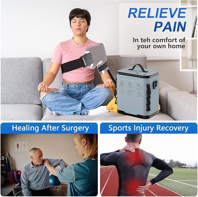 ICYTHRP Cold Therapy Machine with Programmable Timer, FSA Eligible HSA, Portable Ice Machine for Shoulder After Surgery, Shoulder Replacement Recovery System with Specific Shoulder Pad