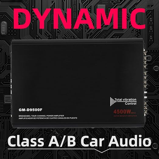 YaeCCC 4-Channels 4500W Car Power Amplifier Class A/B Car Audio Stereo Amplifier