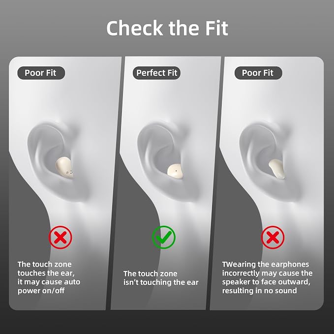 Sleep Earbuds for Side Sleepers,Mini Invisible Wireless Earbuds for Small Ear Canals,Bluetooth 5.4, 40H Battery,Noise Blocking,Waterproof,LED Power Display,Tiny Earbuds for Work,Sleep（Beige）