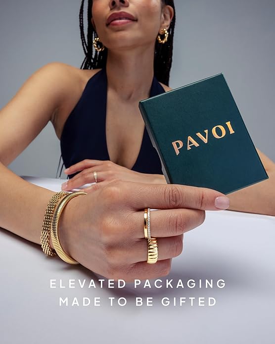 PAVOI 14K Gold Plated Pave Smart Ring Cover Compatible with Oura Ring Gen 4