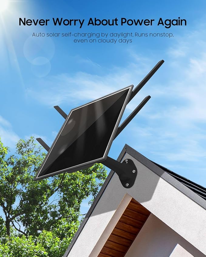 Solar WiFi Extender Outdoor with 4 Antennas, Solar Powered Outdoor WiFi Repeater with 15W Panel & 26000mAh Battery, Outdoor WiFi Extender up to 500ft, IP65 Weatherproof for Farm Yard Garage (Grey)
