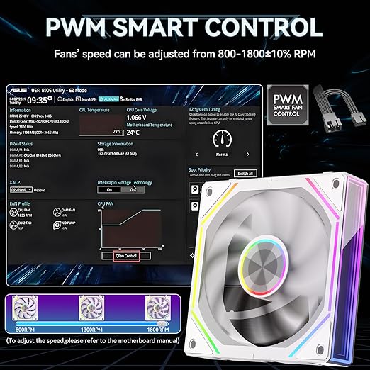 FB120 3 Pack 120mm ARGB PC Cooling Fans - Infinite Mirror Design, 16.8M Colors & Remote, PWM Speed Control, High Airflow, Wireless Splicing/Daisy-Chain, Quiet Case Fans for Gaming PC Build