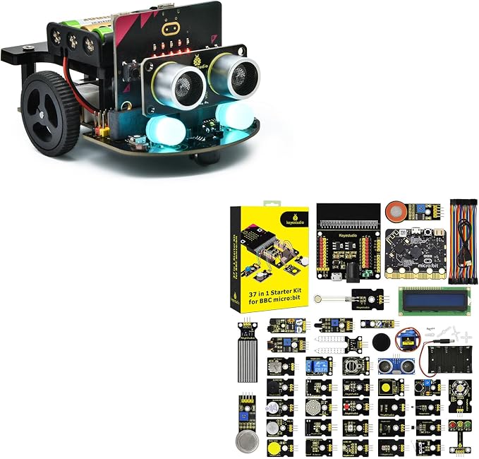 KEYESTUDIO Micro:bit V2 Robot + 37 Sensors Starter Kit for Microbit