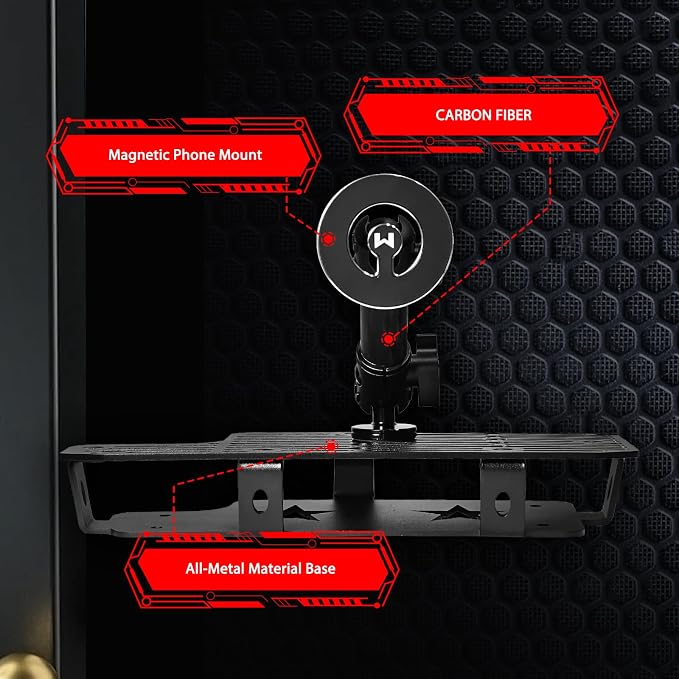 WXRYLYN 2026 2025 Tundra Metal Dash Platform Phone Mount Magnetic Phone Holder for 2022-2025 2026 Tundra 2023-2026 Sequoia Cell Phone Holder Dash Phone Mount 2024 Tun dra Dash Mount