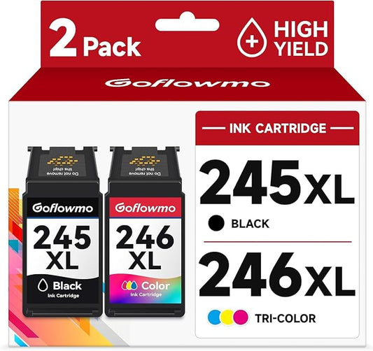 PG-245XL CL-246XL Ink Cartridge Replacement for Canon 245XL 246XL 245 246 High Yield for PIXMA MG2525 MG3022 MX490 TS202 TS3322 TR4520 TS302 TR4527 Printer Ink Cartridge(1 Black,1 Tri-Color)