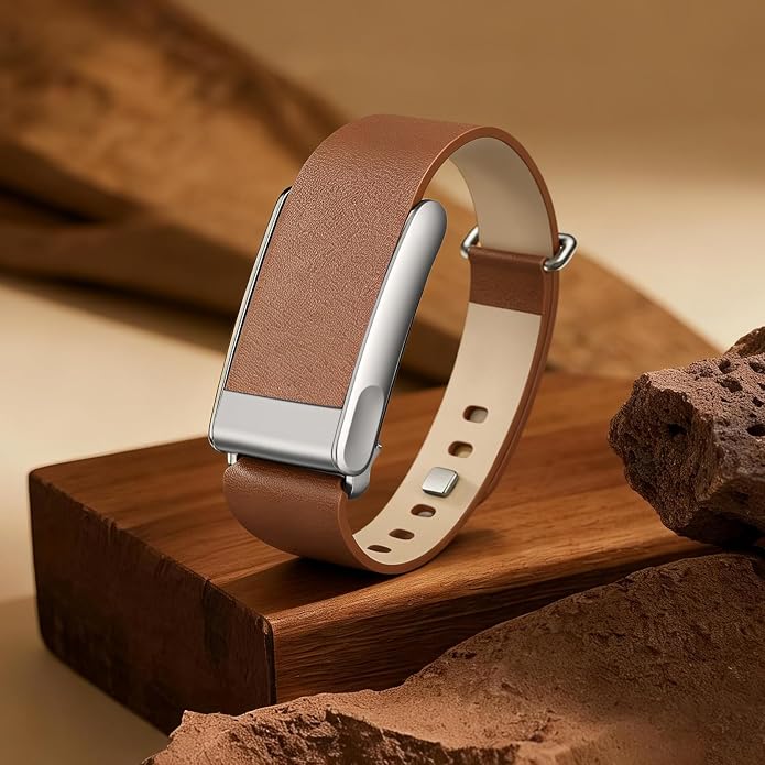 omee Leather Band Compatible with Whoop 5.0 Band Strap Men Women, Genuine Leather Rugged Durable Replacement Wristbands Straps for Whoop 5.0 Bands