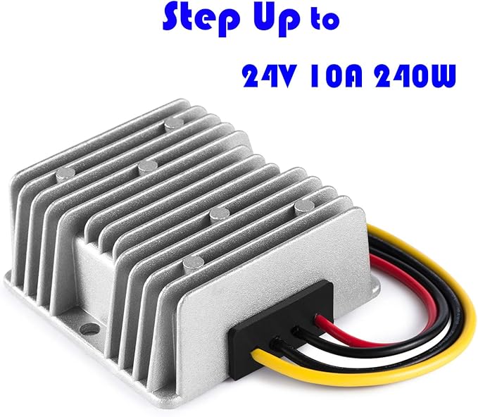 DC Boost Converter, 12V to 24V 10A 240W Voltage Booster, DC Power Supply Module, Waterproof - for Car, Truck, Boat, Electric Bike