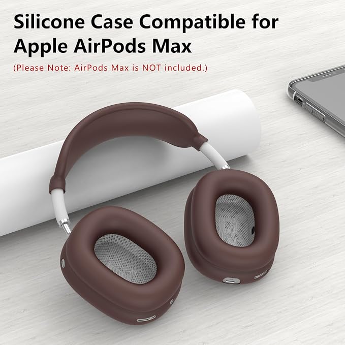 Silicone Case Cover for AirPods Max Headphones, Ear Pad Case Cover/Ear Cups Cover/Headband Cover for AirPods Max 2/1 (2026/2024/2020)(USB-C/Lightning), Accessories for Apple AirPods Max 2, Burgundy