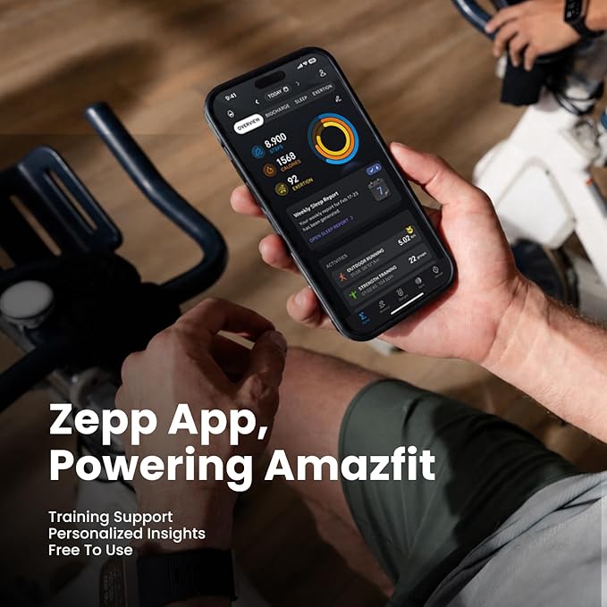 Amazfit Bip Max 50mm Smartwatch, 2.07" AMOLED Display, 20 Days of Battery, GPS, 4GB Storage, Offline Maps, Fitness Tracker, Hybrid Training, 150+ Sports, HYROX Mode, 5 ATM for Android & iPhone, Gray