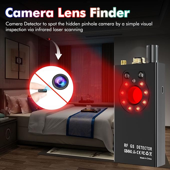 Anti-Spy Hidden Camera Detector Portable Listening Device Detector Camera Finder Professional Privacy Protector