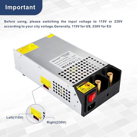 AC to DC Converter 12V Power Supply 1200W Max 100A SMPS 110v to 12v Converter Switching Power Supply Transformer for Car Radio/Stereos, RV, 3D Printer, Led Strip, Motor Pump, CCTV