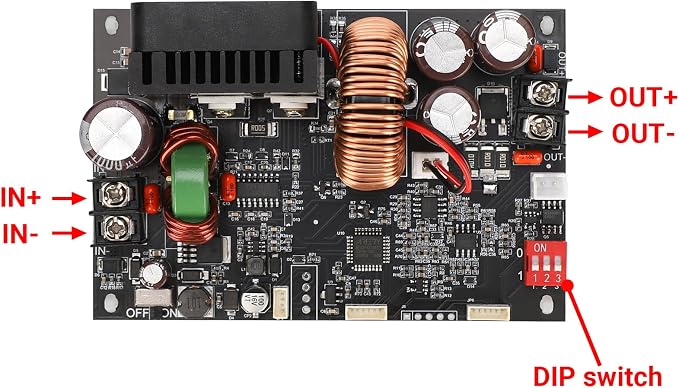 DROK CNC DC Buck Converter with Meter, 6-70V to 0-60V 20A 1200W, DC 5V 9V 12V 24V 36V 48V 60V Fixed Output Voltage, Adjustable Power Supply Voltage Regulator Step Down Module