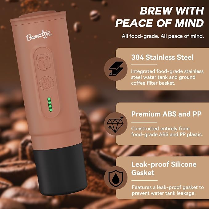H02 PRO Portable Espresso Maker, Mini Electric Coffee Maker Compatible with Ground Coffee & NS Capsule, 20 Bar Travel Espresso Machine with Self-Heating for Camping, RV