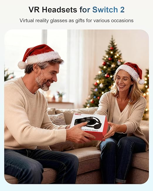 VR Headset Compatible with Nintendo Switch 2 (2025), Switch 2 Virtual Reality VR Glasses with Adjustable HD Lenses and Comfortable Head Strap, Labo VR Kit for Switch 2 Accessories, Black&White