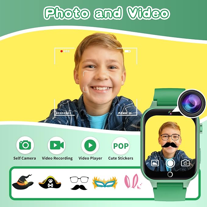 Cosjoype Kids Smart Watch Boys Gift for Age 6-10, 26 Games Touch Screen HD Video Music Player Learning Cards Audiostory Pedometer Educational Toys Birthday Gifts for Girls Ages 4 5 6 7 8