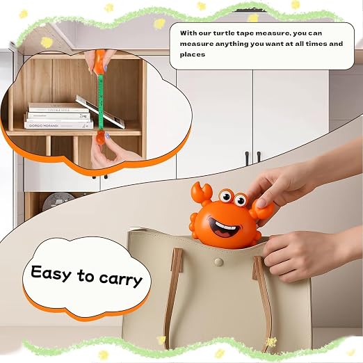 1 Pack Red Crab Retractable Tape Measure, 2M / 79Inch Dual-Sided Scale Soft Ruler with Keychain & Lanyard, Measuring Tool for Body Sewing Crafts