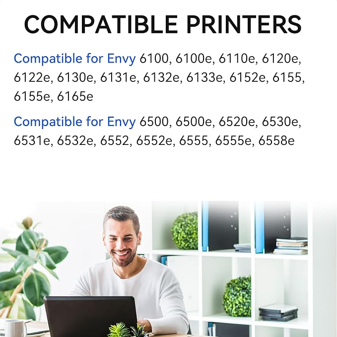 High Yield 68e Ink Cartridge Compatible for HP 68 68e Ink Cartridges Black/Color Combo Pack Compatible for Envy 6155e 6555e 6100e 6500e 6152e 6100 6500 6155 6555 Series Printer (Upgraded Chip 2-Pack)