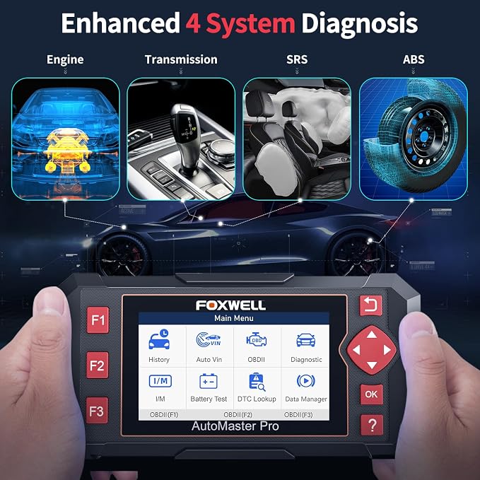 FOXWELL Car Scanner NT604 Elite OBD2 Scanner and FOXWELL OBD2 OBD II 16Pin Diagnostic Extension Convert Cable 65cm/25.59”