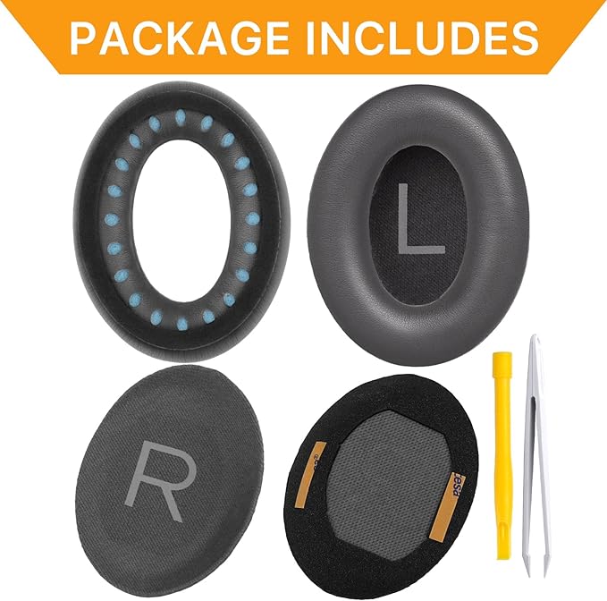Replacement Ear Pads for Bose QuietComfort 45 (QC45)/QuietComfort SE (QC SE)/New QuietComfort Wireless Over Ear Headphones, Earpads Cushions with Softer Leather and Thicker Memory Foam