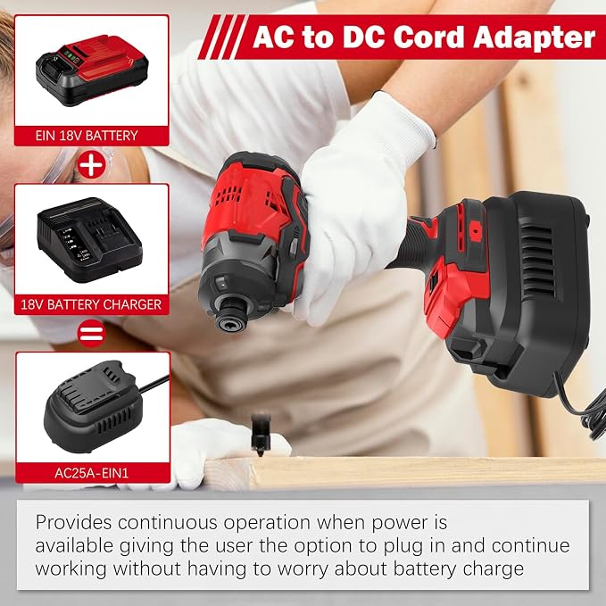 New Version 120V AC to 20V DC Converter, 500W Power Adapter Compatible with Craftsman 20V V20 Cordless Tools, 5.91 FT Cord Wired to Wireless Transformer Plug