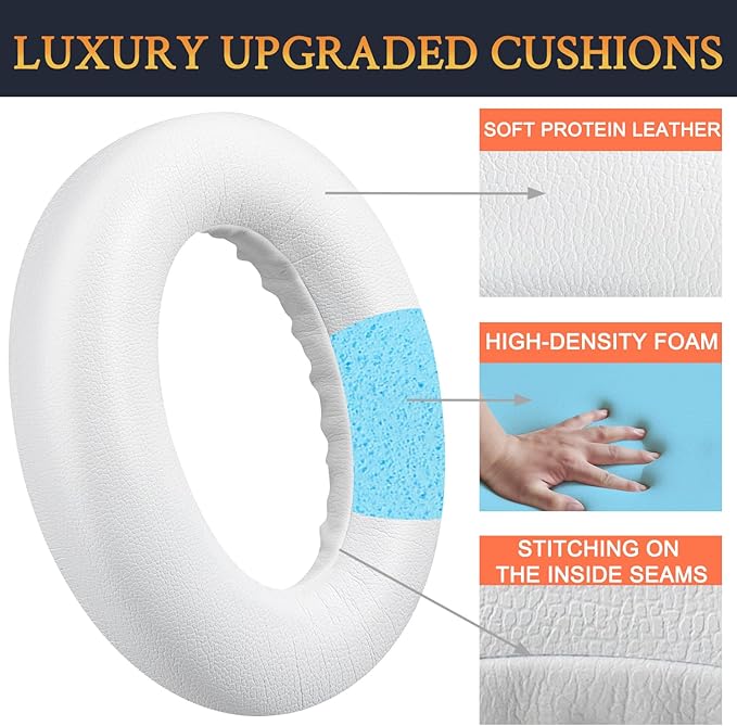 SOULWIT Replacement Earpads for Bose QC Ultra/New QuietComfort Ultra(2nd Gen) Wireless Headphones, Ear Pads Cushions with Softer Protein Leather, High-Density Noise Isolation Foam - Diamond