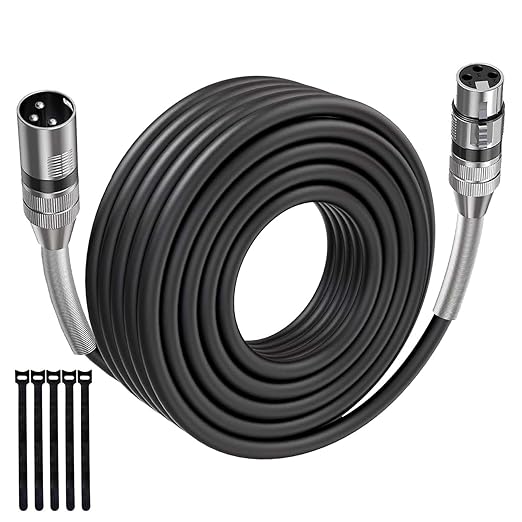 1 Pack XLR Cable 150 Feet, Long Male to Female XLR Microphone Cable for Recording Studio Speaker,Podcast or PA System, Heavy Duty OFC 3-Pin Balanced Shielded, PVC Jacket