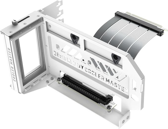 Cooler Master Vertical GPU Card Holder Gen5 with PCIe 5.0 x16 Riser Cable, Adjustable Graphics Card Holder for E-ATX, ATX & Micro-ATX Cases, Supports Triple-Slot GPUs, White