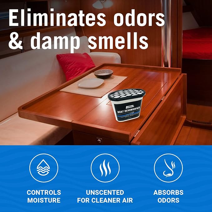 Moisture Absorber with Activated Charcoal Dehumidifier Bucket, Unscented Odor Absorber for Closet Basement Bathroom Boat RV, Disposable No Refill - Better Boat