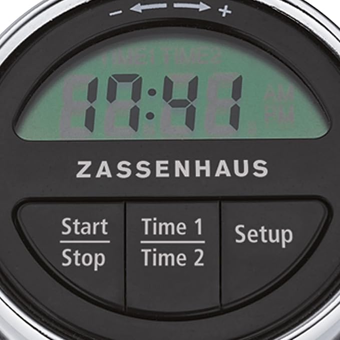 Zassenhaus Magnetic Retro Digital Kitchen Timer, 2.75-Inch, Silver, M072211