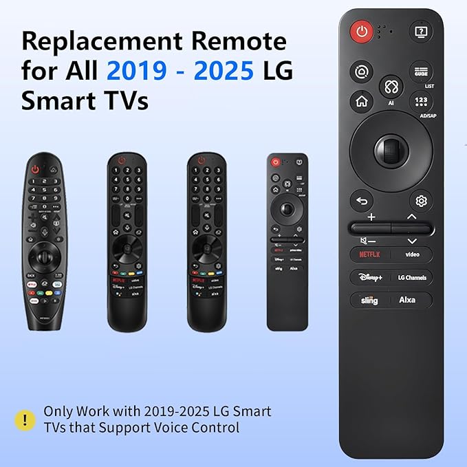 Replacement for LG TV Remote, for All 2019-2025 LG Remote Control for Smart TVs with Voice and Pointer Function, for LG Magic Remote. 2-Year Warranty.