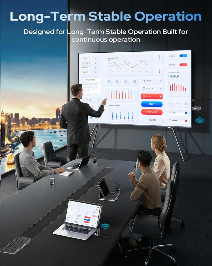 2026 Wireless Transmitter and Receiver, 492FT Long Range Extender, Low Latency & Stable Connection, Streams Video Wirelessly from Netflix, Laptop, TV Box, Camera to Multiple Screens & TVs