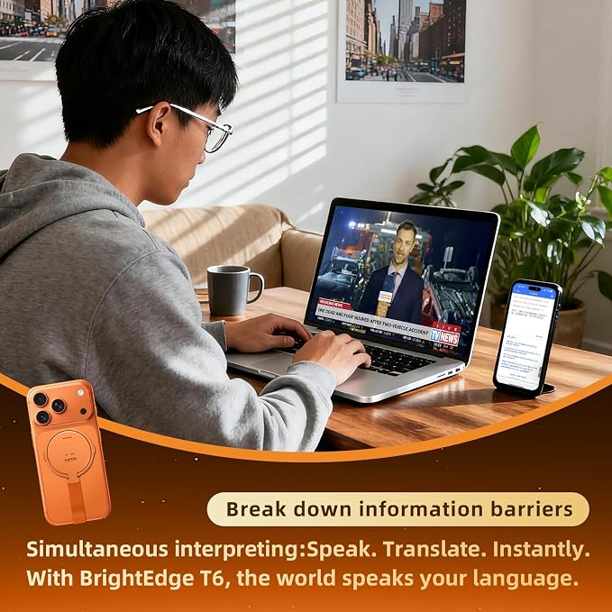 AI Translator Device 146 Languages, Real-Time Voice Translator with Magnetic Stand, Offline Translation, Photo & Text Translator, Portable Language Translator for Travel