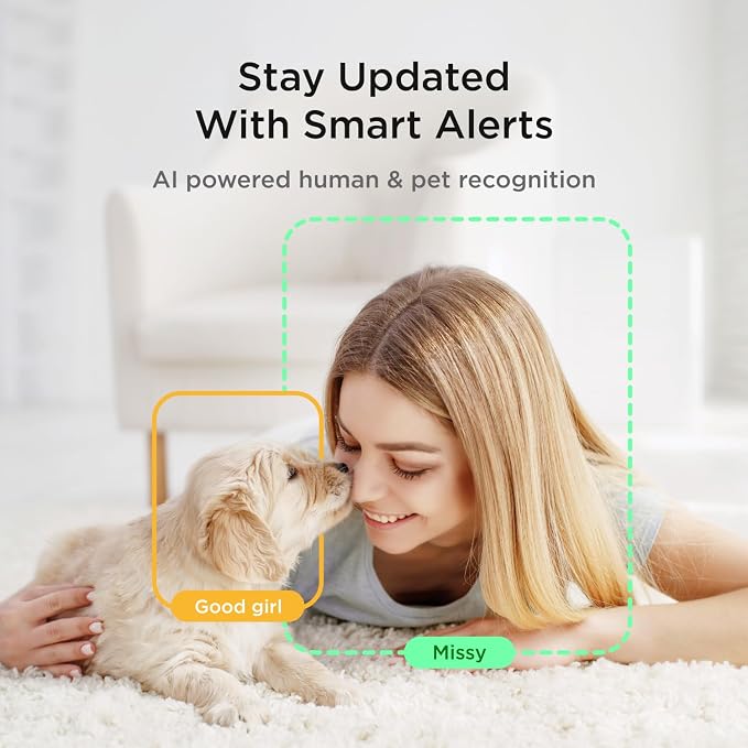 Petcube Pan-Tilt Cam 360° View – 1080p HD Dome Camera, WiFi Pet & Home Security, Complete 360° Surveillance, Night Vision, AI Alerts