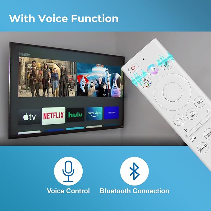 for Samsung Frame TV Remote Replacement, for 2018-2024 Samsung Frame Remote, Voice Function. for Crystal QLED QLED 4K 8K. Bn59-01391A(No Solar).