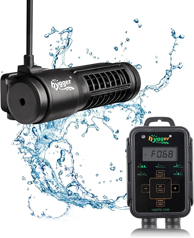 hygger Aquarium Wave Maker 1321 GPH 12W, Adjustable Cross Flow Pump with LED Display Controller, Magnetic DC 24V Aquarium Powerhead for Freshwater and Marine Reef Aquariums Up to 60 Gallon