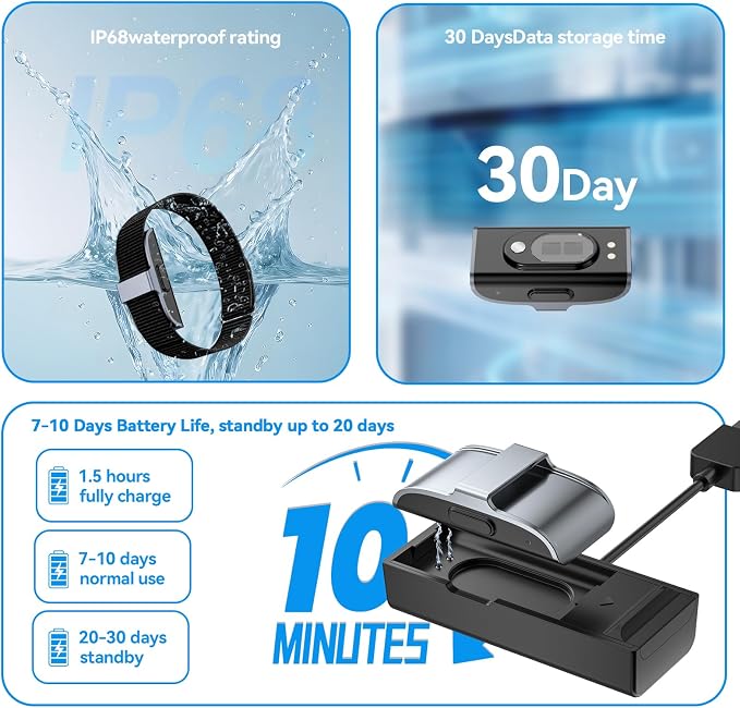 2026 Latest Screenless Fitness Tracker, Smart Bracelet Band, Activity & Sleep Tracking Wearable with App Sync, Lightweight Waterproof Activity Tracker Band for Men and Women