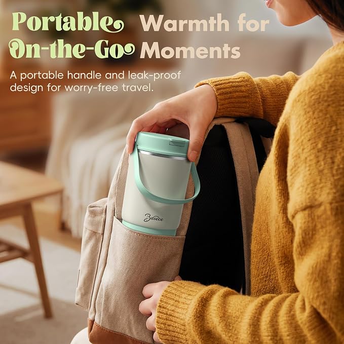 Portable Bottle Warmer with 120W Fast Heating, Portable Milk Warmer for On-the-Go Use, 4500 * 4mAh Rechargeable with Long Battery Life, 316 Stainless Steel Warmer for Breast Milk, Formula & Water