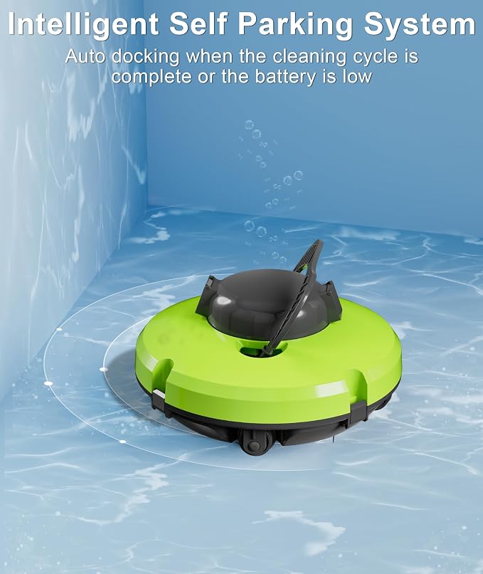 Upgrade Robot Pool Vacuum for Above Ground Pool, Cordless Robotic Pool Cleaner Dual Motors, 120 Mins Runtime, Auto-Dock, Automatic Pool Vacuum Cleaner for In-Ground Flat Pools Up to 1000 Sq.Ft