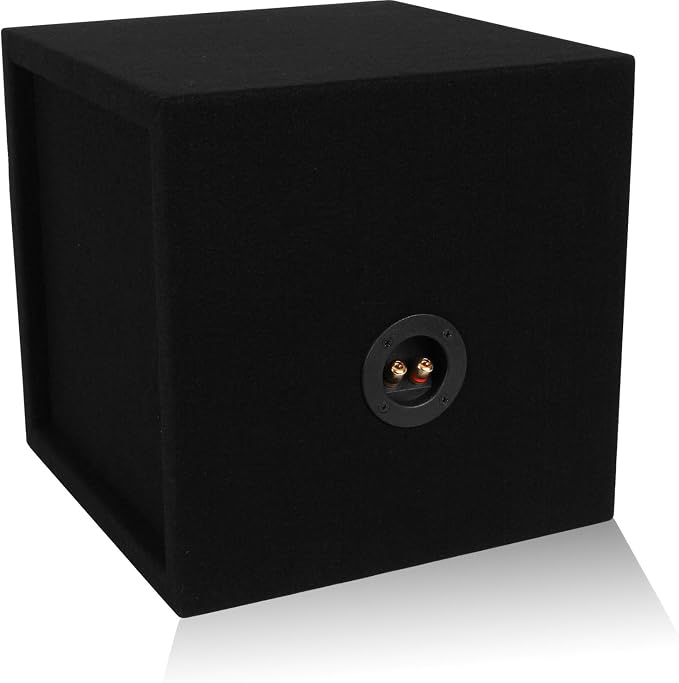 BELVA MDFS10 Single 10" Sealed 3/4" MDF Black Carpeted Subwoofer Box/Enclosure (0.77 Cubic ft)