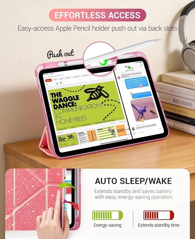 CoBak Case for iPad (A16) 11th Generation 11 Inch 2025, iPad 10th Generation Case 10.9 Inch 2022 - Protective Cover with Multi-Angle Includes Portrait Stand, Pencil Holder and Auto Wake/Sleep