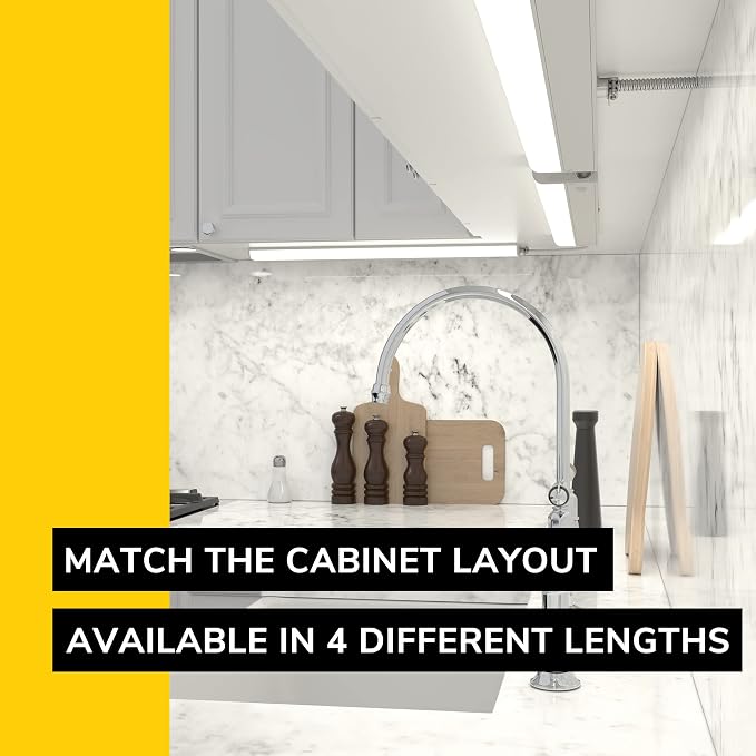 GETINLIGHT 18-inch Hardwired Only LED Under Cabinet Lighting, Daylight White(5000k), Dimmable, Matte White Finished, ETL Listed, IN-0201-12-WH-50