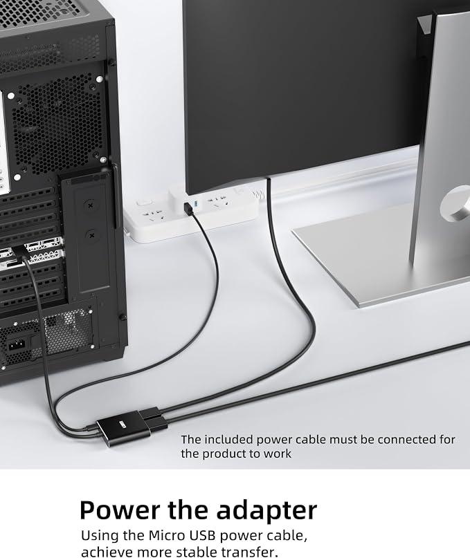 Displayport to Dual DisplayPort Splitter Adapter,4K60Hz MST Displayport hub 1 in 2 Out Display Port for Dual Monitors,DP1.4 Display Port Splitter for Desktop, Laptop,Extend Display