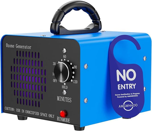 Ozone Generator Machine200,000mg/h, High Capacity Ozone Odor Eliminator Removal Air Purifier for Home Car Pet & Basement Odor, Suitable for Spaces up to 7,000 Square Feet, Blue