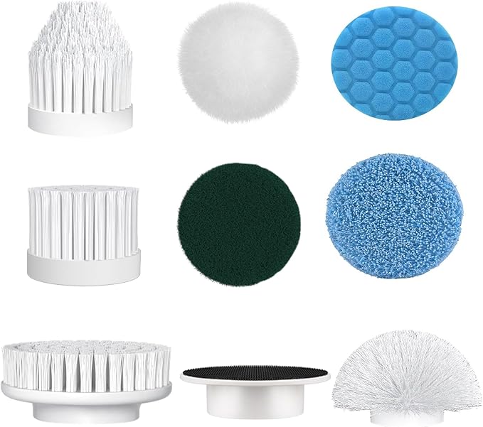 DAESUNG E881 Electric Spin Scrubber(Classic White)+ 9 Replaceable Brush Heads