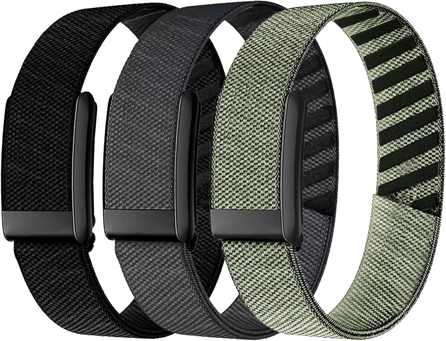 3 Packs Stretchy Bicep Straps Compatible with Whoop 5.0/4.0/3.0 Bands, Sport Nylon Adjustable Replacement Arm/Ankle Band for Whoop 5.0 MG/One/Peak/Life Durable Breathable Wearable Health Fitness Activity Tracker