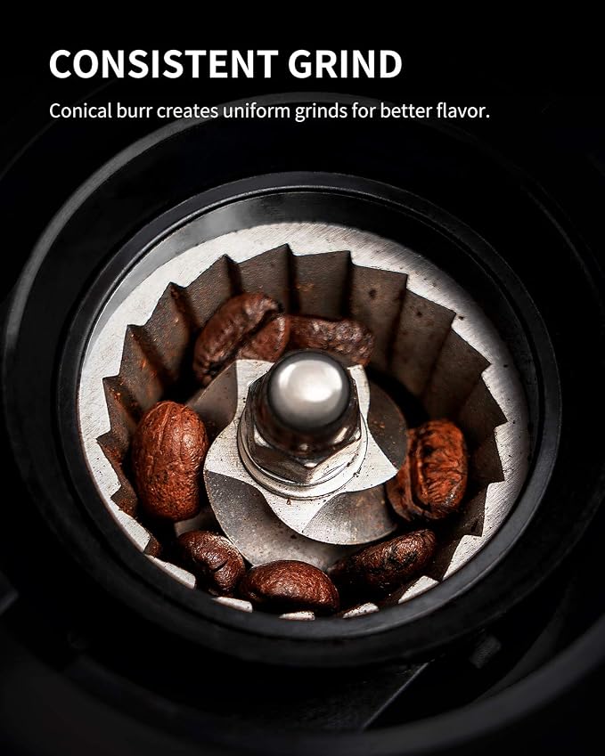 KIDISLE Conical Burr Espresso Grinder, 35 Precise Settings Electric Coffee Bean Grinder with Anti-Static Technology, Quiet Burr Coffee Grinder for Espresso, Pour Over, French Press, 2-12 Cup, Black