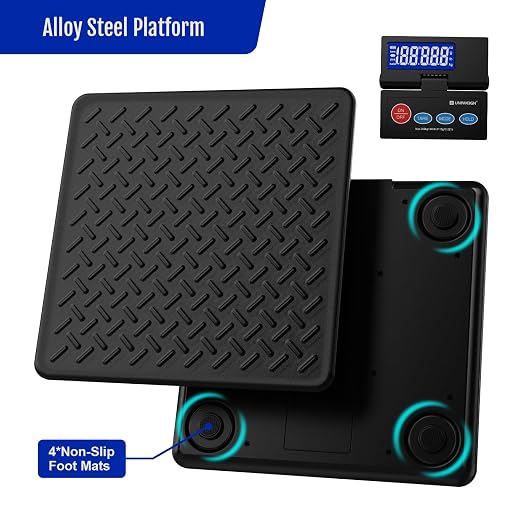 UNIWEIGH 440lb Postal Scale,10g Accuracy Digital Shipping Scale for Packages with Backlit LCD,Alloy Steel Platform,USB-A/Battery Power,Tare/Hold/Auto-Off,Mail Scale for Small Business Postage Weighing