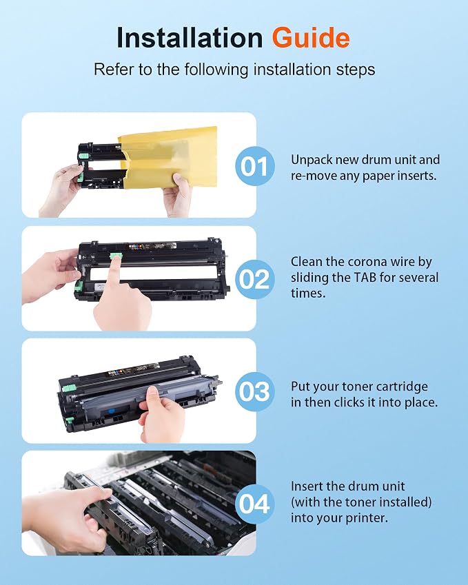 E-Z Ink Pro DR-221CL Drum Unit Set for DR221CL DR-221CL DR221 DR 221 CL for HL-3140CW HL-3170CDW MFC-9340CDW MFC-9130CW MFC-9330CW HL-3180CDW Printer (DR221 Drum Replacement, 4Pack)
