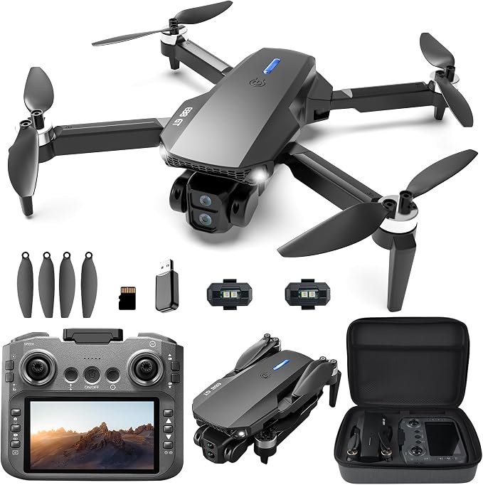 BEZGAR Drone with Camera, 4.3" Screen Remote Control Drones 1080P HD FPV RC Quadcopter, WiFi Live Video on Screen, One Key Start for Beginner, 3 Batteries, Ideal Toy Gift for Kids & Adults